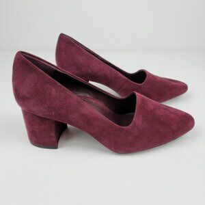 Nurture shoes maroon suede block heel Pumps size 9